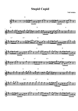 Neil Sedaka  score for Clarinet (Bb)