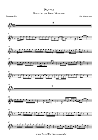 Ney Matogrosso Poema score for Trumpet