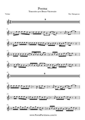 Ney Matogrosso Poema score for Violin