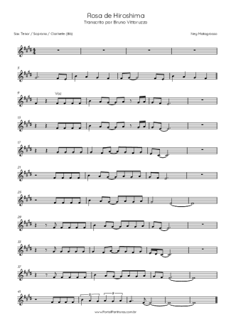 Ney Matogrosso  score for Tenor Saxophone Soprano (Bb)