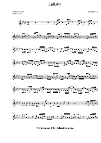 Nickelback  score for Alto Saxophone