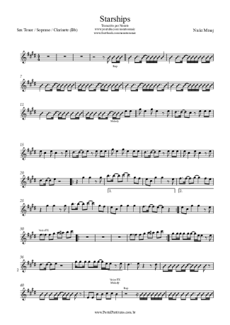 Nicki Minaj  score for Tenor Saxophone Soprano (Bb)