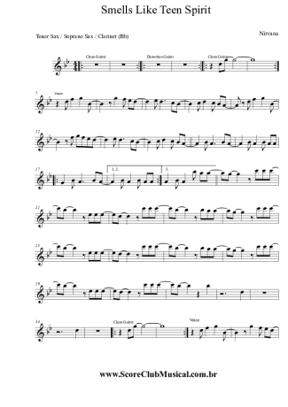 Nirvana  score for Tenor Saxophone Soprano (Bb)