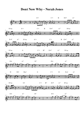 Norah Jones  score for Tenor Saxophone Soprano (Bb)