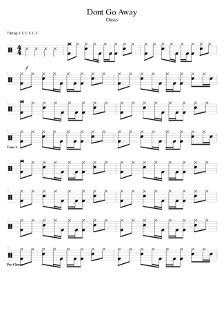 Oasis  score for Drums