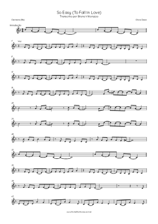 Olivia Dean  score for Clarinet (Bb)