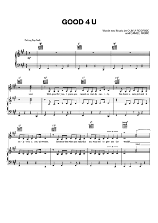 Olivia Rodrigo - Good 4 U - Sheet Music For Piano