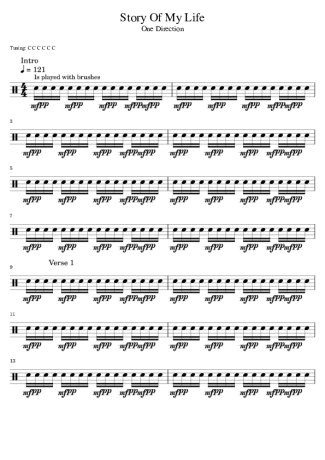 One Direction  score for Drums