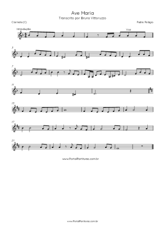 Padre Pelágio  score for Clarinet (C)