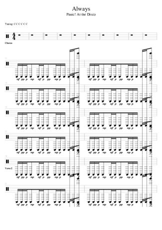 Panic! At The Disco Always (drums 1) score for Drums