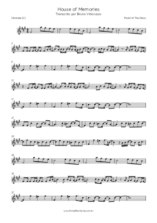 Panic! At The Disco  score for Clarinet (C)
