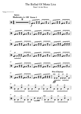 Score for Drums