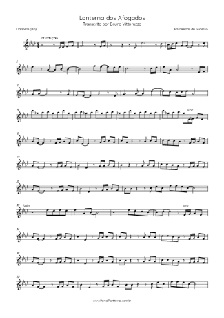 Paralamas do Sucesso  score for Clarinet (Bb)