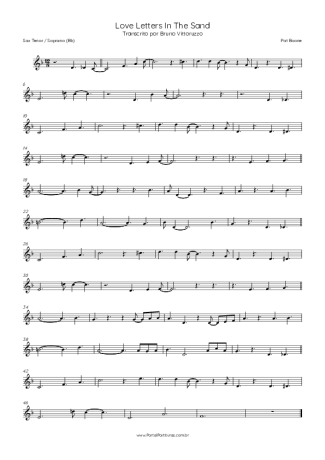 Pat Boone  score for Tenor Saxophone Soprano (Bb)