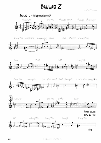 Pat Metheny Ballad Z score for Guitar