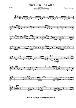 Patrick Swayze  score for Violin