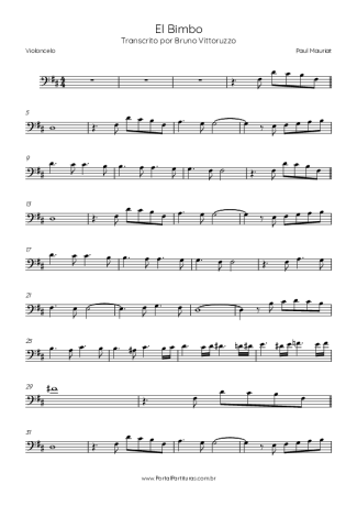 Paul Mauriat El Bimbo score for Cello
