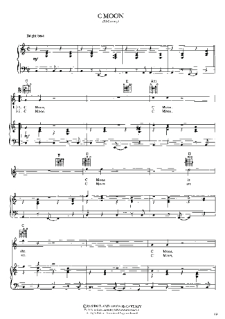 Paul McCartney C Moon score for Piano