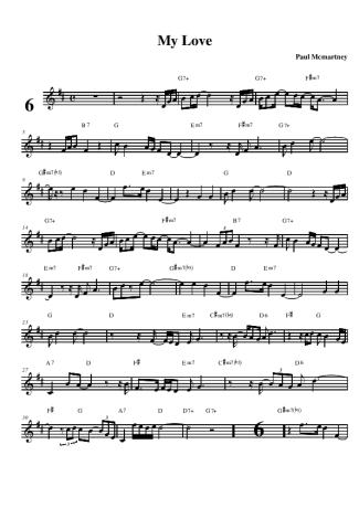 Paul McCartney My Love score for Alto Saxophone