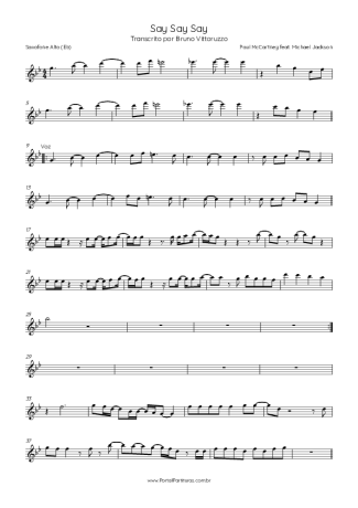 Paul McCartney  score for Alto Saxophone