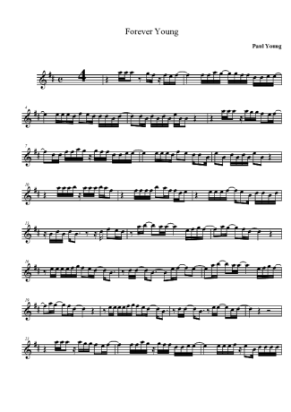 Paul Young Forever Young score for Tenor Saxophone Soprano (Bb)