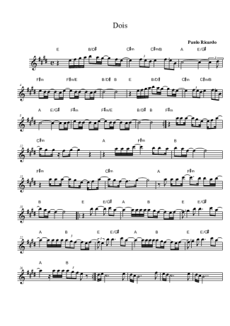 Paulo Ricardo - Dois - Sheet Music For Alto Saxophone