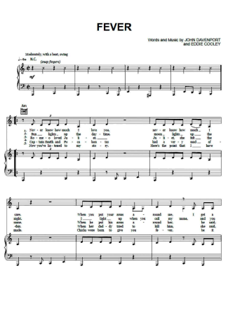 Peggy Lee  score for Piano