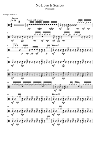 Pentangle  score for Drums