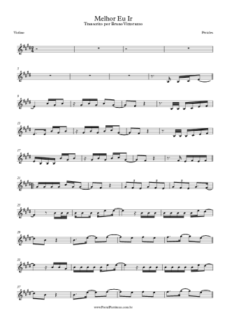 Péricles Melhor Eu Ir score for Violin