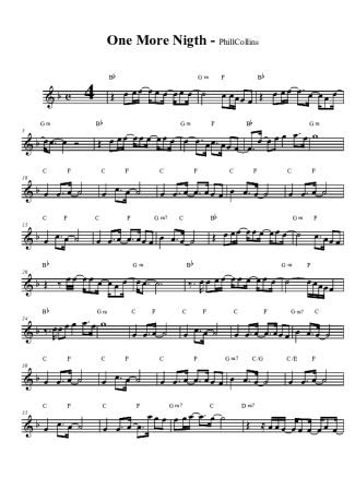 Phil Collins  score for Tenor Saxophone Soprano (Bb)