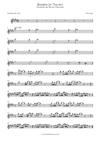Pink Floyd  score for Alto Saxophone