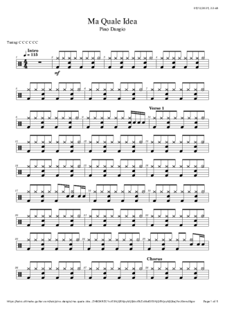 Pino Dangio Ma Quale Idea score for Drums
