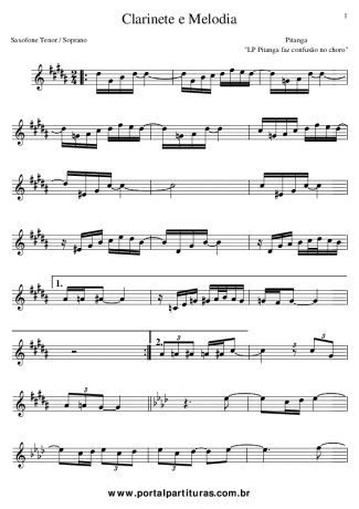Pitanguinha  score for Tenor Saxophone Soprano (Bb)