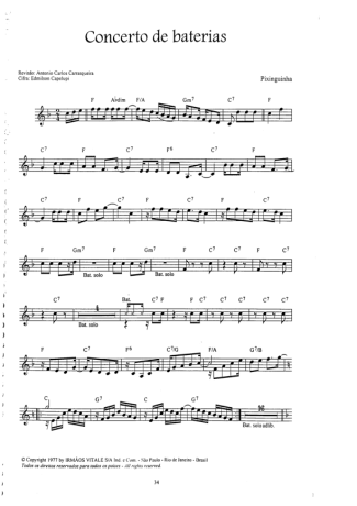Pixinguinha Concerto De Baterias score for Violin