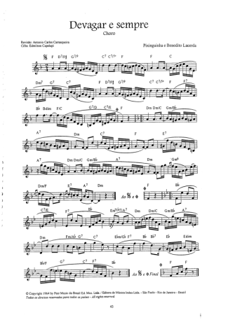 Pixinguinha Devagar E Sempre score for Mandolin