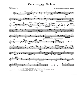 Pixinguinha Proezas De Solon score for Flute