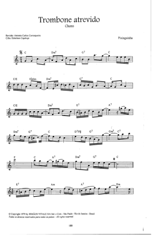 Pixinguinha Trombone Atrevido score for Small Guitar