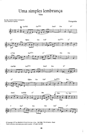 Pixinguinha Uma Simples Lembrança score for Clarinet (C)