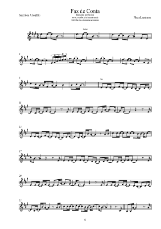 Placa Luminosa  score for Alto Saxophone