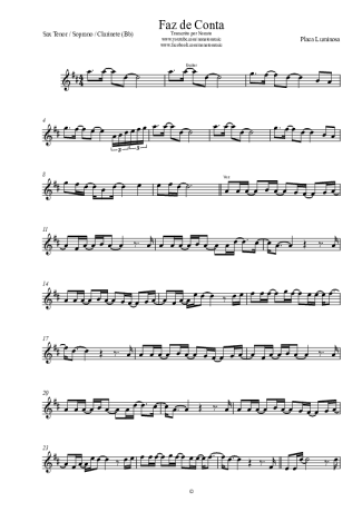 Placa Luminosa Faz De Conta score for Tenor Saxophone Soprano (Bb)