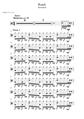 Portishead Roads score for Drums