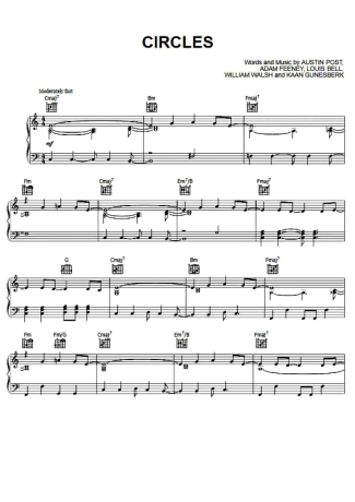 Post Malone Circles score for Piano