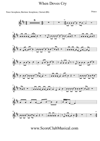 Prince When Doves Cry score for Tenor Saxophone Soprano (Bb)