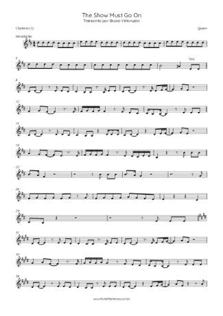 Queen  score for Clarinet (C)