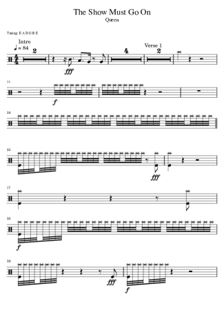 Queen  score for Drums