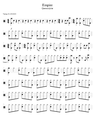 Queensryche Empire score for Drums