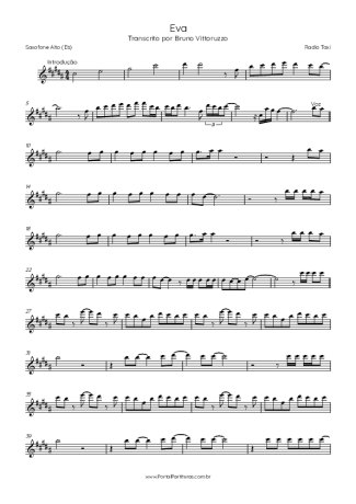 Radio Taxi  score for Alto Saxophone