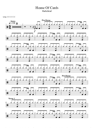 Radiohead  score for Drums