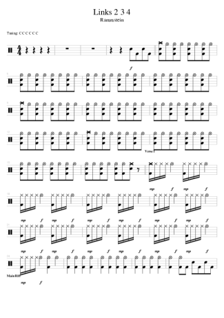 Rammstein  score for Drums