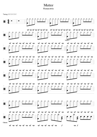 Rammstein  score for Drums